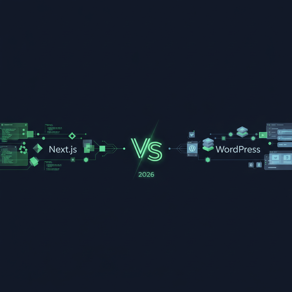 Next.js مقابل WordPress: أيهما أفضل لموقع شركتك في 2026؟